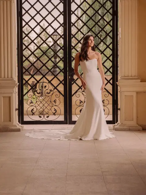Style TO-2103T wedding dress by Agnes, mermaid, satin