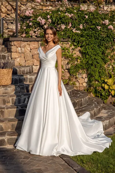 Style 1072 wedding dress by Angela Bianca, ball gown, satin