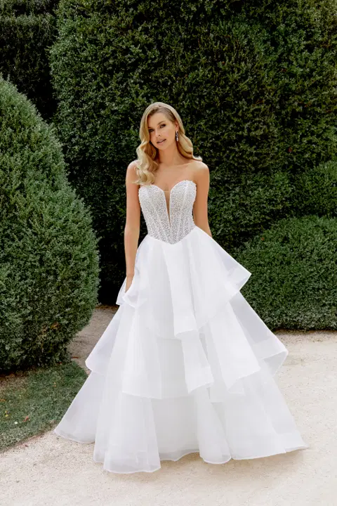 Style 44534 wedding dress by Sincerity Bridal, ball gown, organza