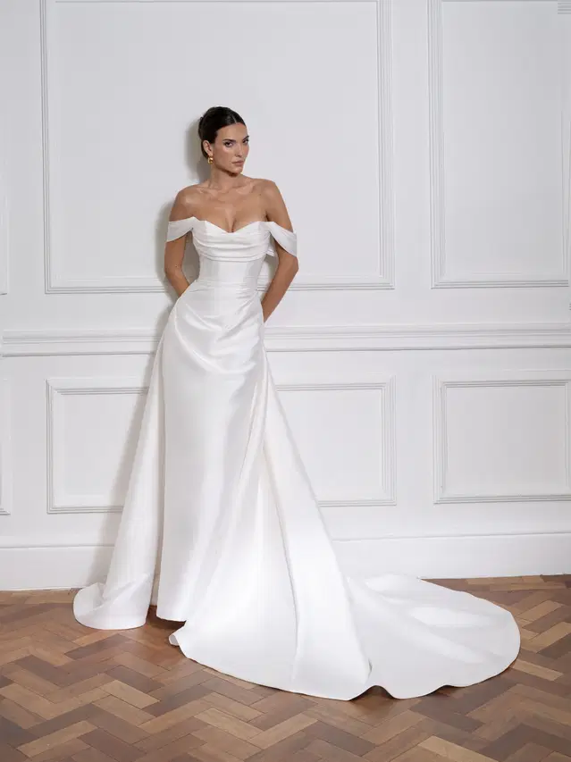 Thea by Avenue by Josephine Scott: Trumpet silhouette, sweetheart neckline, sleeveless, satin