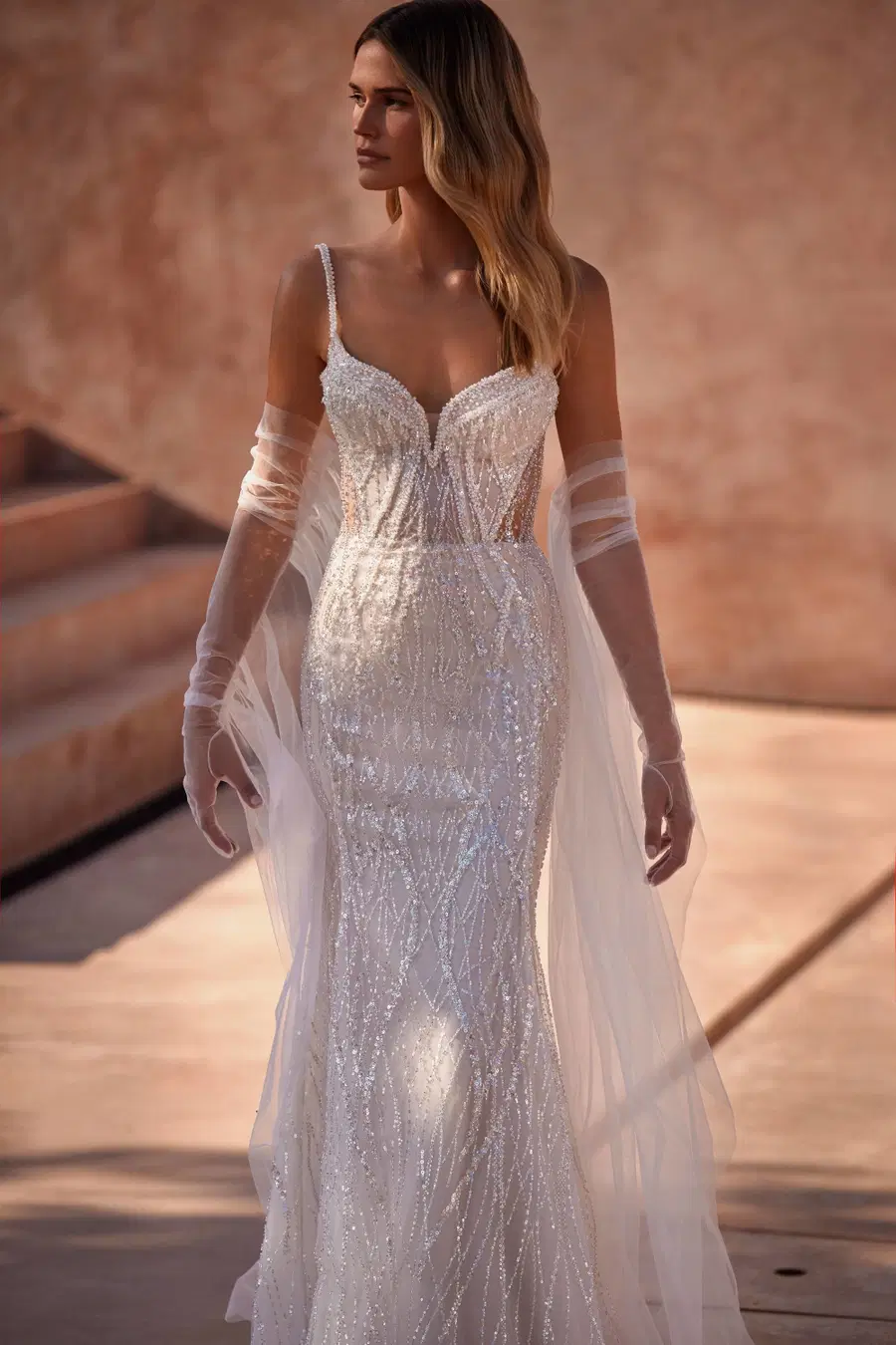 Grazia by Milla Nova: Mermaid silhouette, sweetheart neckline, lace