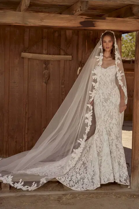 LP2615 Fredddie wedding dress by Calla Blanche, mermaid, lace