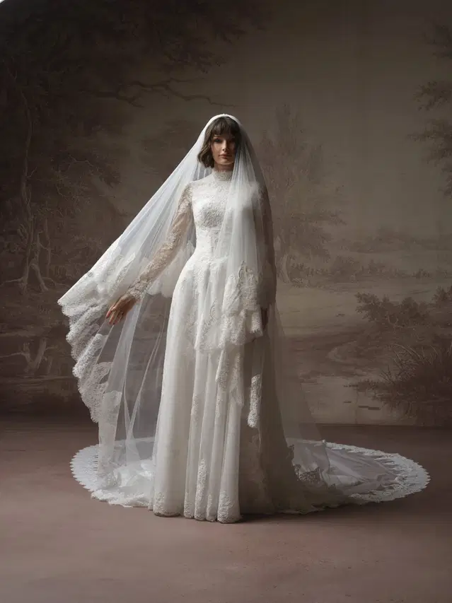 DOMINIQUE by Maggie Sottero: A-Line silhouette, high / halter neckline, lace
