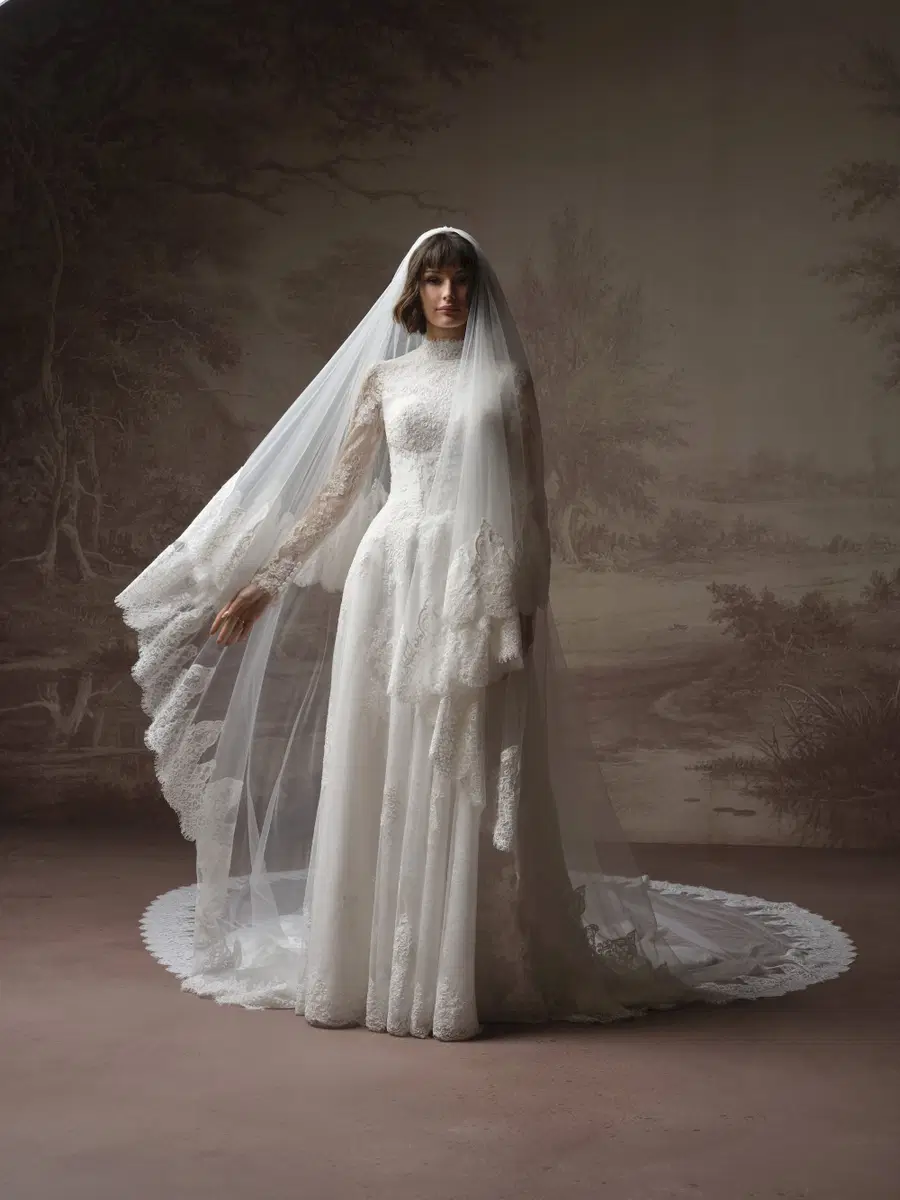 DOMINIQUE by Maggie Sottero: A-Line silhouette, high / halter neckline, lace