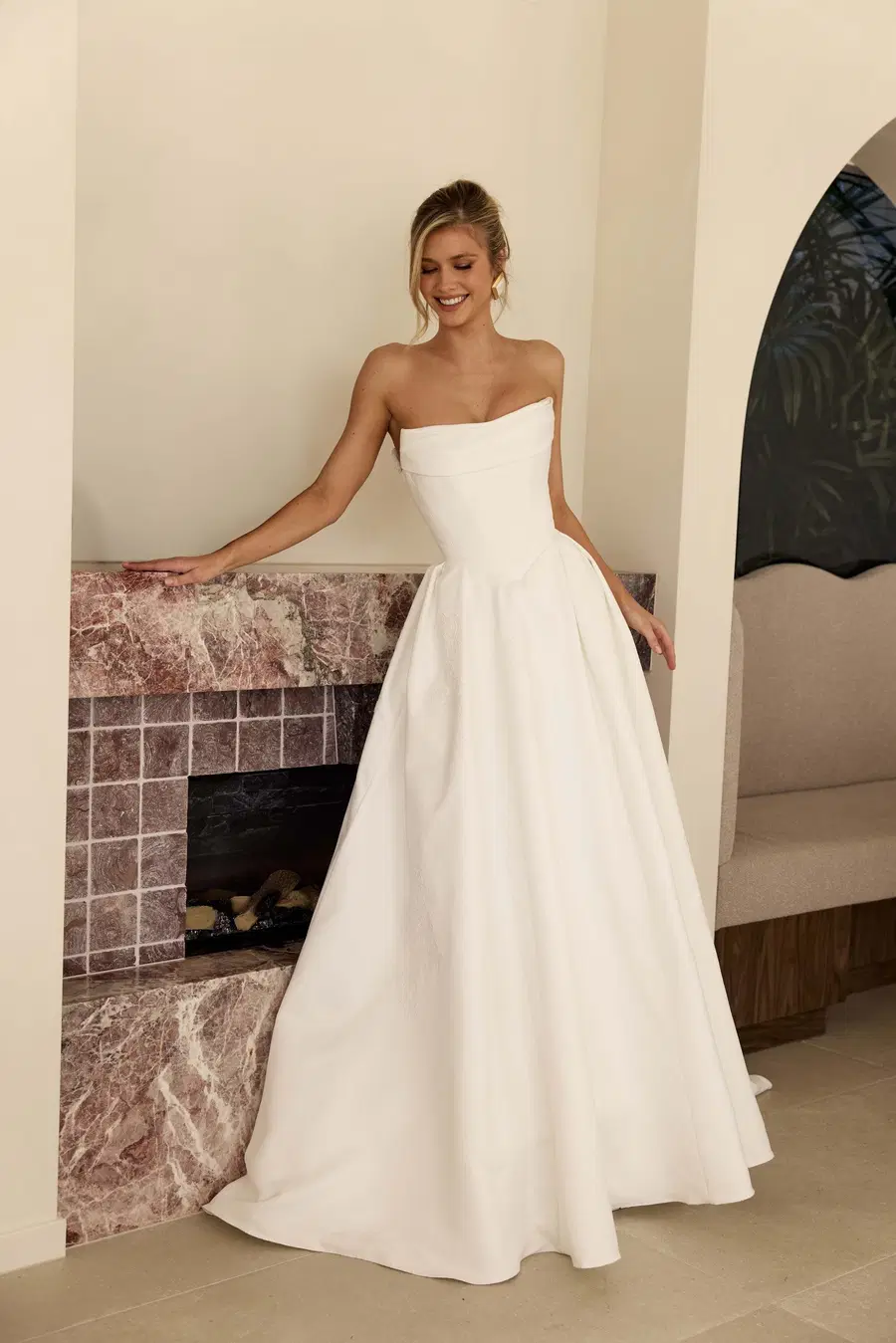 Monroe by MWL Bride: Ball Gown silhouette, straight neckline, sleeveless, satin