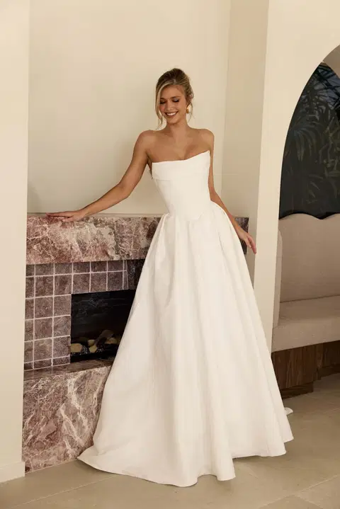 Monroe wedding dress by MWL Bride, ball gown, satin
