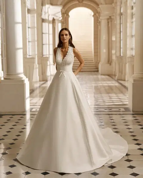 Bitia Brautkleid von Aire Barcelona, A-Linie, Sienna