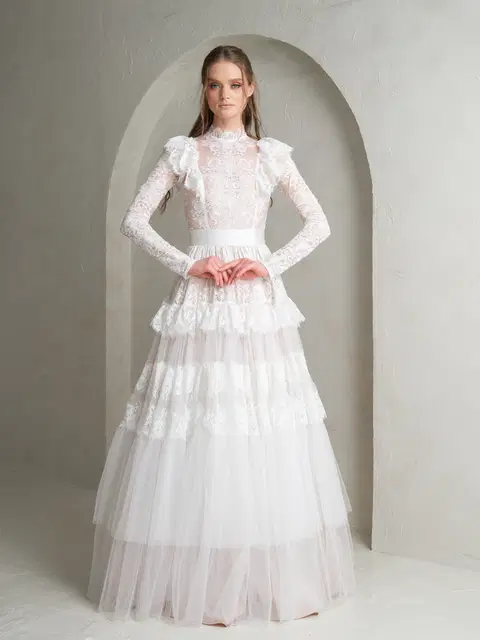 Lilith wedding dress by Katya Katya London, A-line, lace