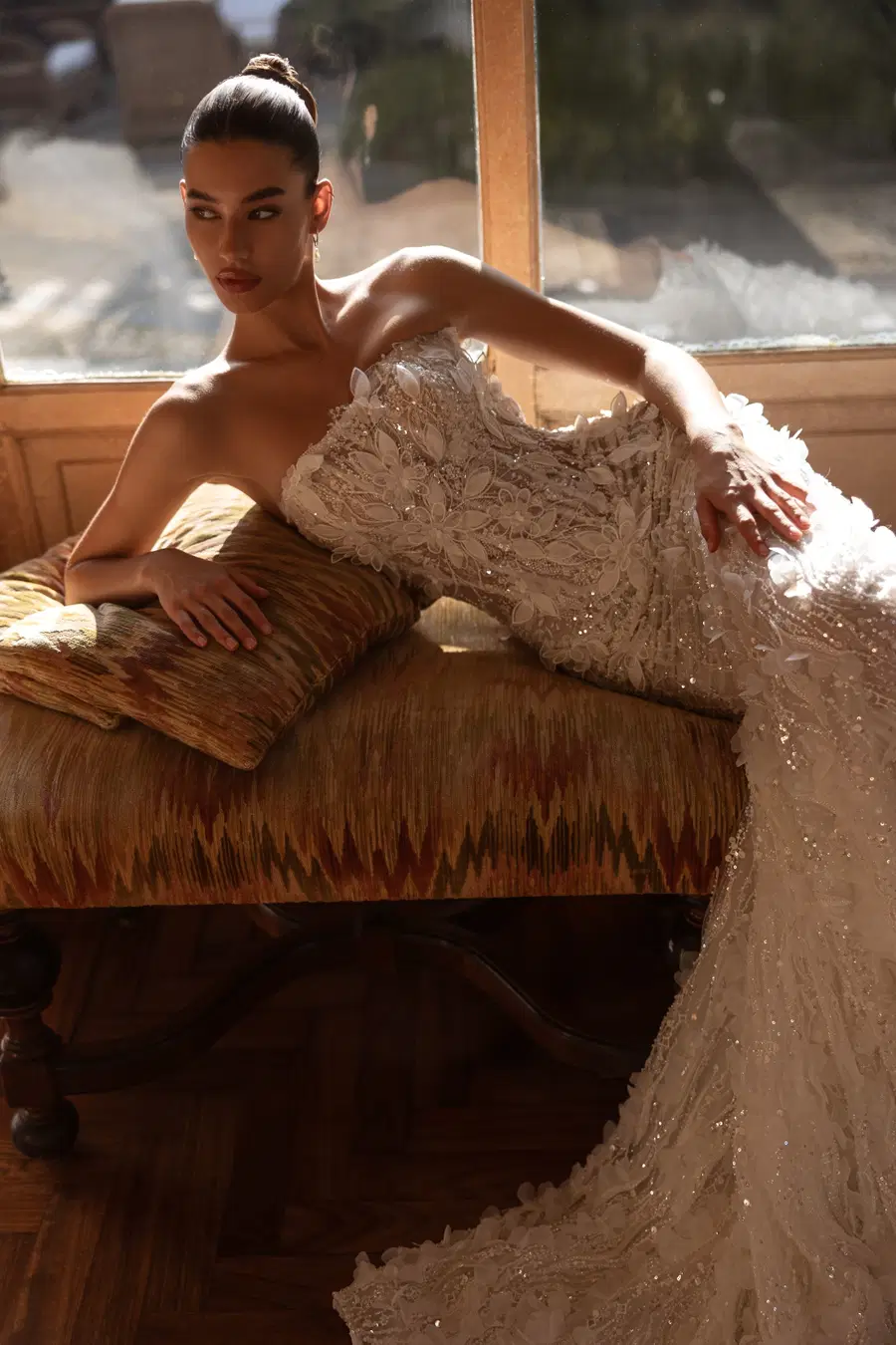 Sabine by Tina Valerdi: Mermaid silhouette, sweetheart neckline, sleeveless, tulle