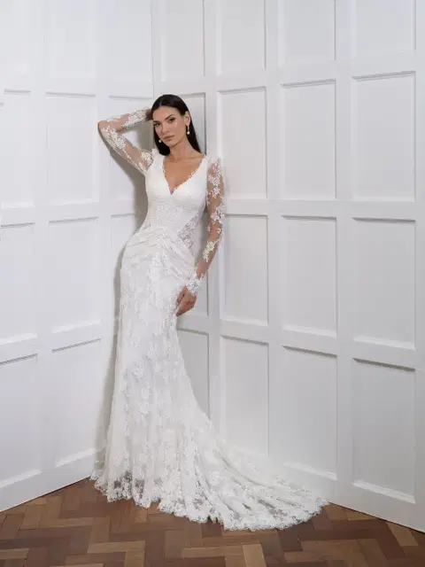 Becket trouwjurk van Avenue by Josephine Scott, trompet, kant
