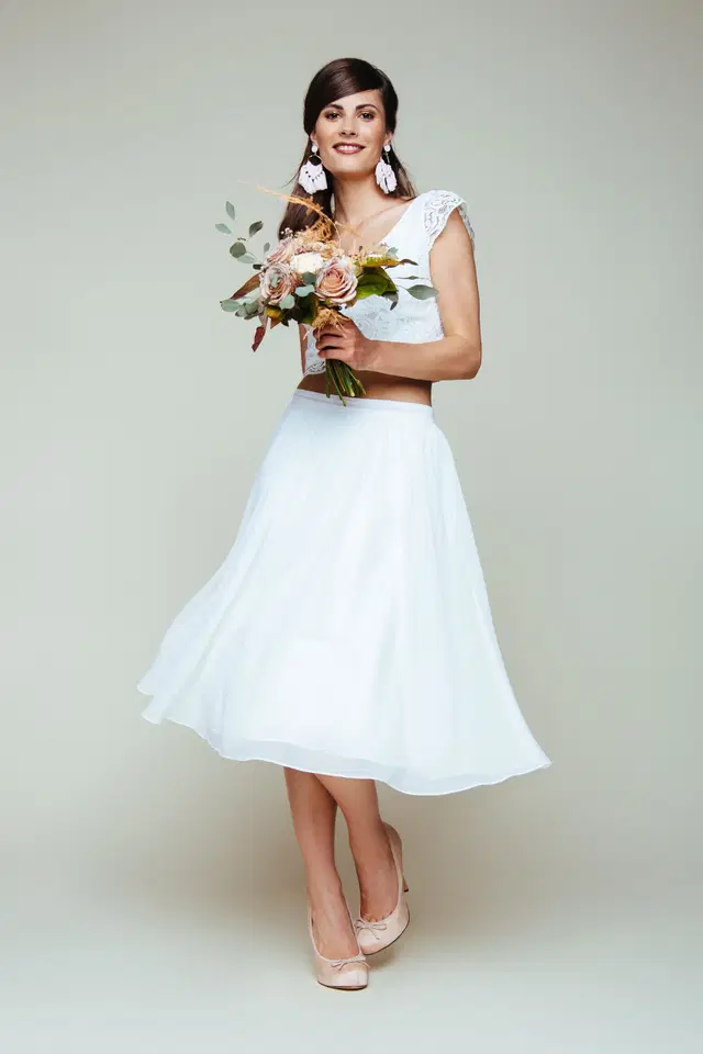 Kurzer Chiffon-Rock S-1050 by KUESS die BRAUT - view 2 of 6