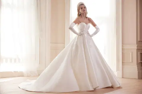 Gabriella wedding dress by Josephine Scott, ball gown, mikado
