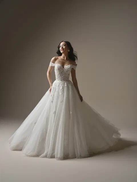 Verina wedding dress by Maggie Sottero, A-line, lace