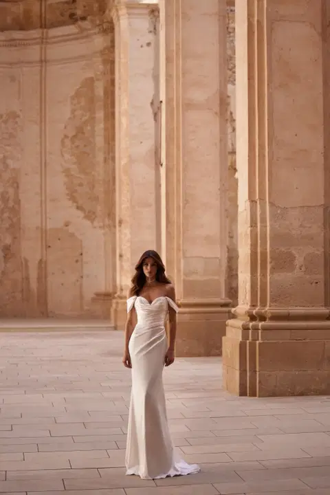 Belgravia wedding dress by Milla Nova, straight, silk