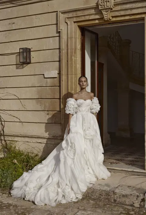 Rosalie 25-007 wedding dress by Ricca Sposa, ball gown, organza