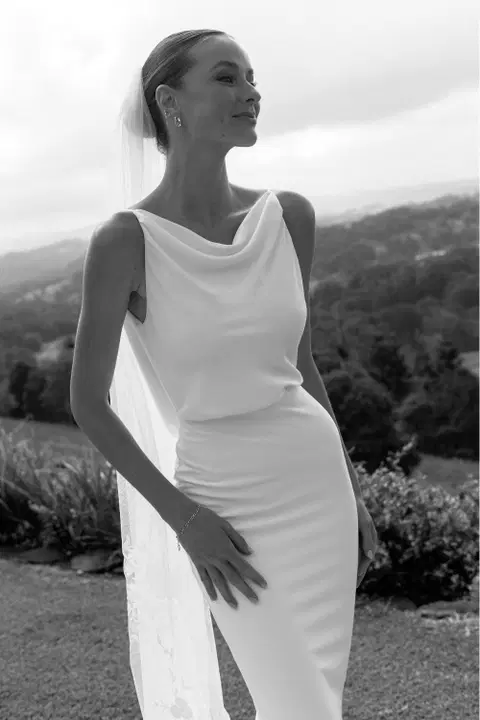 Alfie wedding dress by MWL Bride, trumpet, crepe