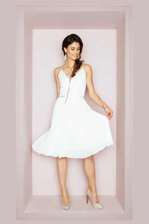 Sandy wedding dress by KUESS die BRAUT, A-line, chiffon