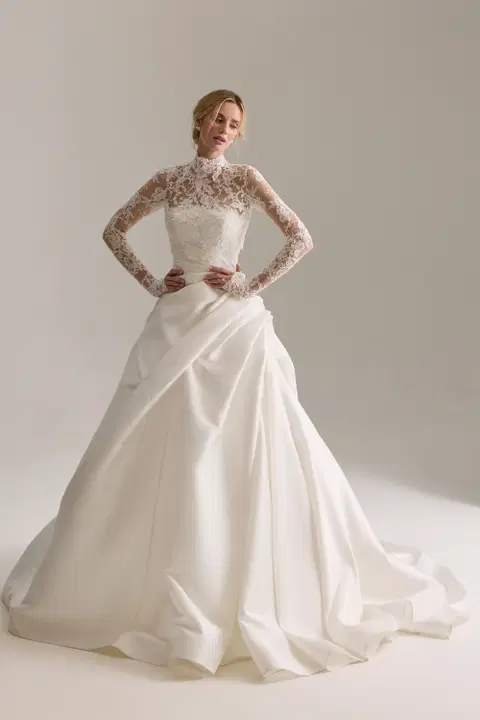 Delphine wedding dress by Josephine Scott, ball gown, lace