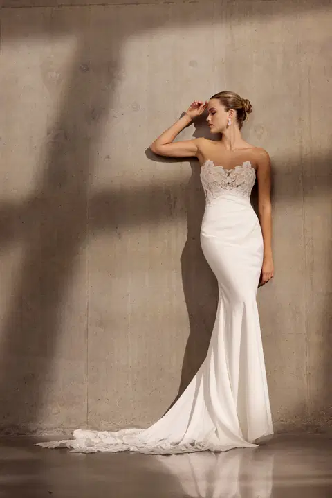 Waldorf wedding dress by Avenue by Josephine Scott, mermaid, crepe