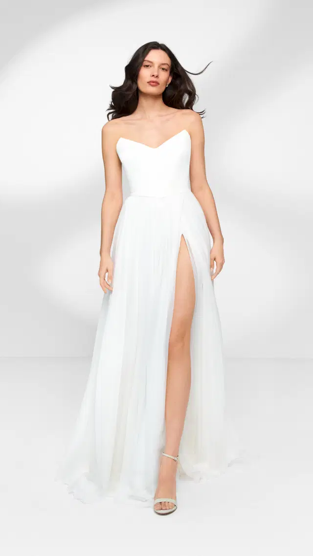 Morana by Anna Kara: A-Line silhouette, V-neck neckline, separate sleeves, silk