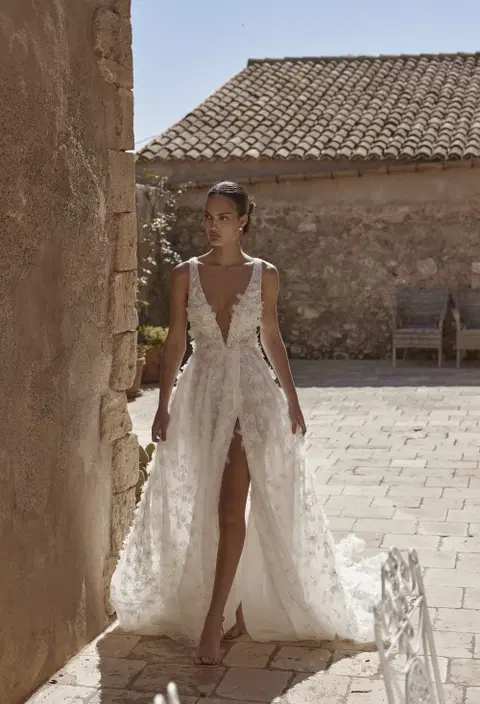 Catania 25-015 wedding dress by Ricca Sposa, A-line, lace