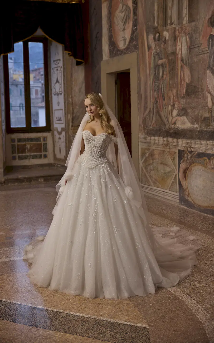 Allagracia 63338 by Veni Infantino: Ball Gown silhouette, sweetheart neckline, sleeveless, tulle