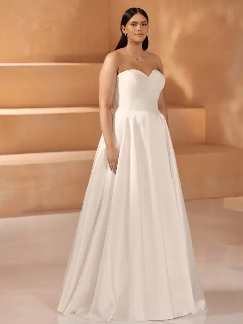 OLGA c wedding dress by Bianco Evento, A-line, satin