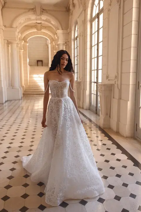 Kallirroi wedding dress by Ella Novia, A-line, lace
