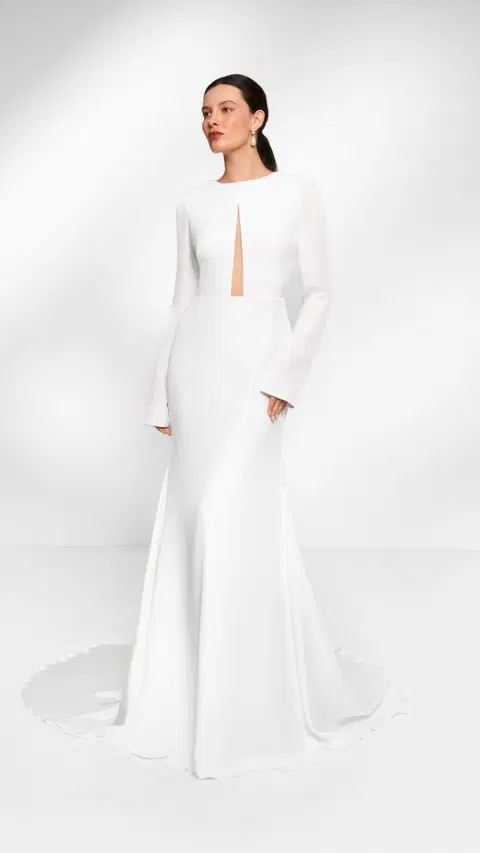 Lucy wedding dress by Anna Kara, fit & flare, crepe