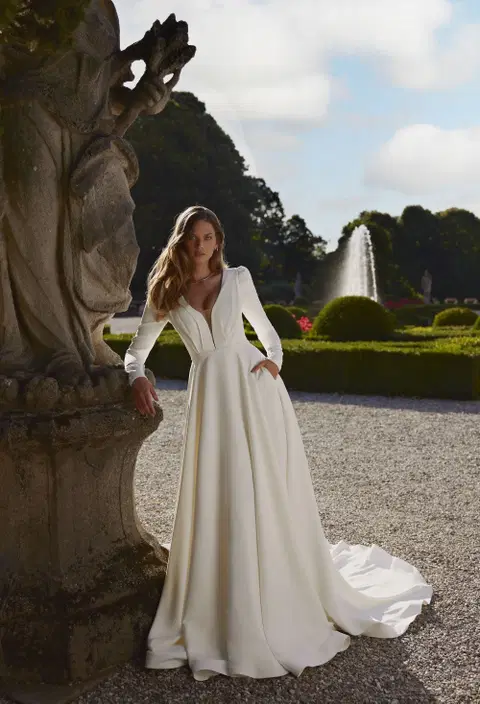 Vanessa 24-013(3) wedding dress by Ricca Sposa Atelier, A-line, satin
