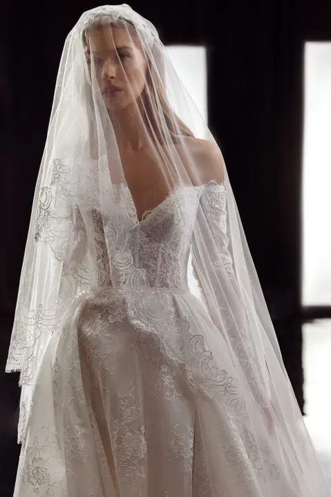 Berta wedding dress by Tina Valerdi, ball gown, lace