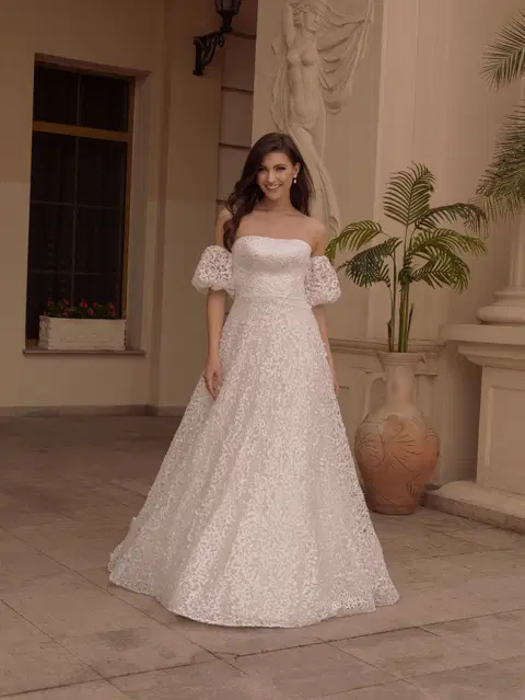 TO-2024T_RW-102K wedding dress by Agnes, ball gown, lace