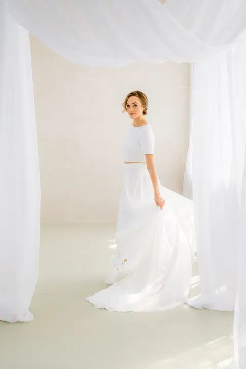 Top Amariel by noni Selected, two-piece, crepe