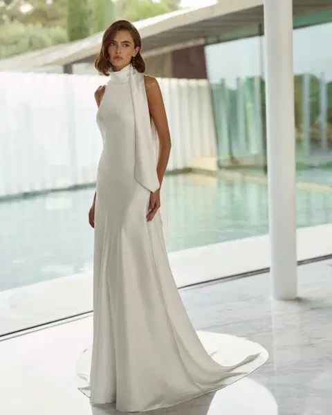 Gala Brautkleid von Rosa Clara, Gerade, Chiffon