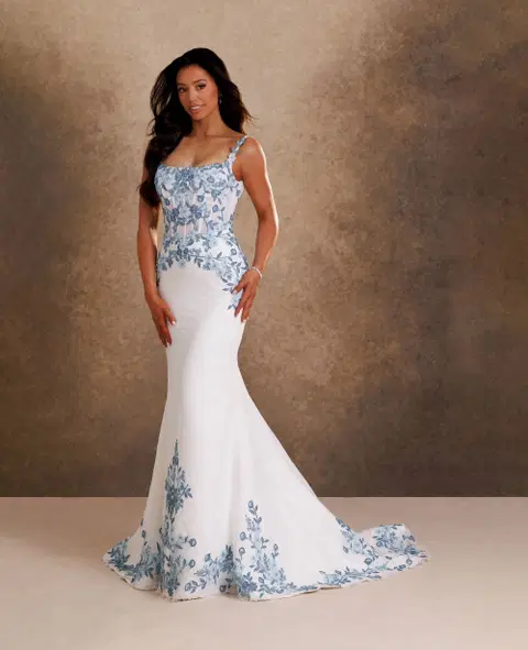 Style RB2255 wedding dress by Rachel Allan, trumpet, lace