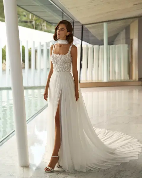 Ginny Brautkleid von Rosa Clara, A-Linie, Muslin