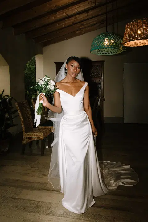 Isla wedding dress by MWL Bride, trumpet, satin