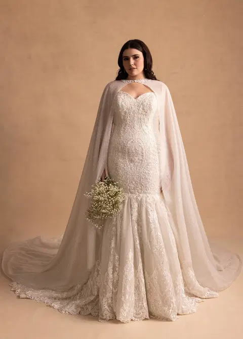 Style M781 wedding dress by Rachel Allan, trumpet, lace