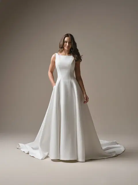 Lawrence wedding dress by Maggie Sottero, A-line, mikado