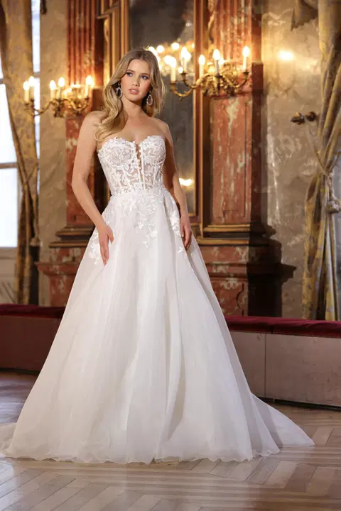Bianca wedding dress by Azuree Bridal, ball gown, lace