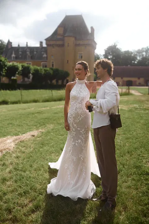 Lana wedding dress by Anne Mariée, mermaid, chiffon