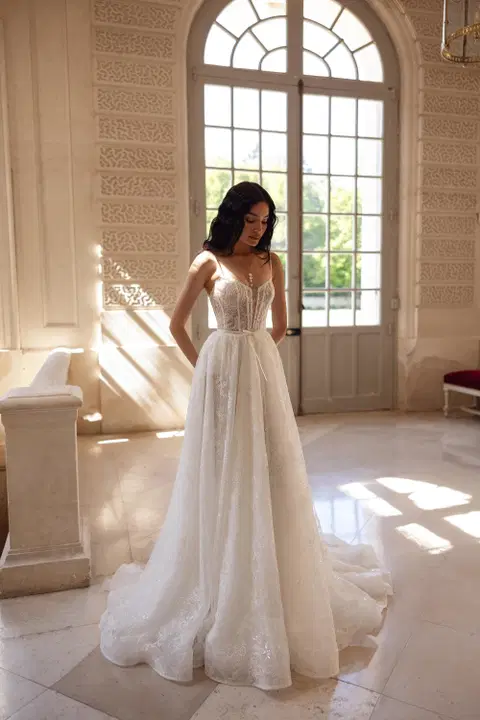 Xanthi wedding dress by Ella Novia, princess, lace