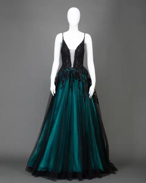 Black Petrol wedding dress by DarkDreamCouture