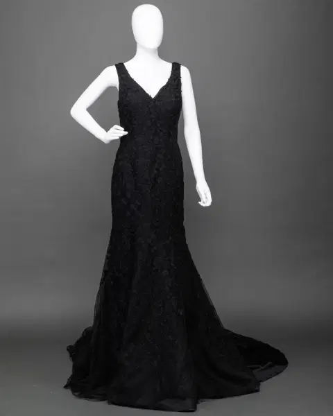 Black Fit Flare wedding dress by DarkDreamCouture
