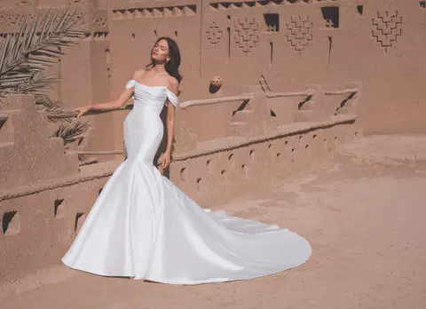 Tatum wedding dress by Enzoani, trumpet, mikado