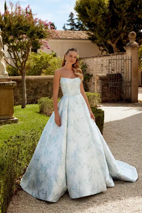 Style 44598 wedding dress by Sincerity Bridal, ball gown, straight