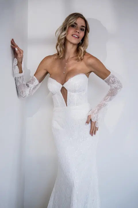 Hera Kleid mit Überrock by Fan Xia, fit & flare, satin