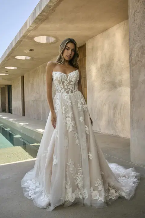 Style BL492 wedding dress by Beloved by Casablanca, A-line, lace