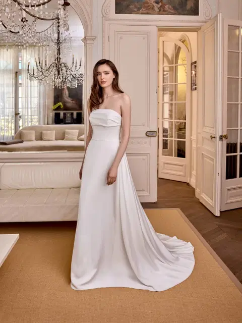 Colette-AJA wedding dress by Adore, straight, satin