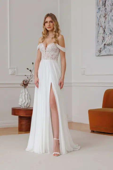 Alpacino wedding dress by Jarice, A-line, chiffon
